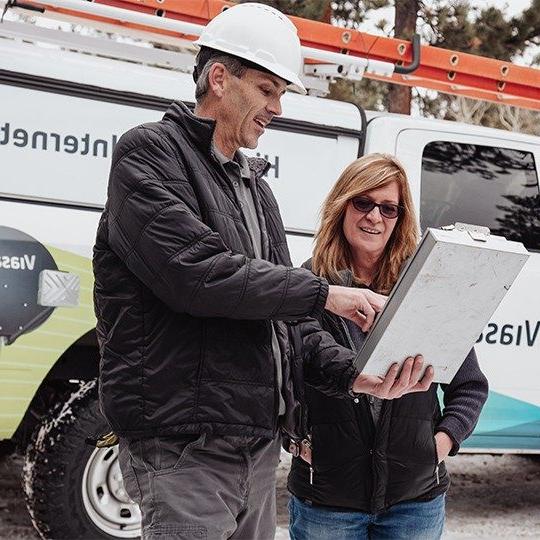 Viasat satellite internet being installed in rural Colorado